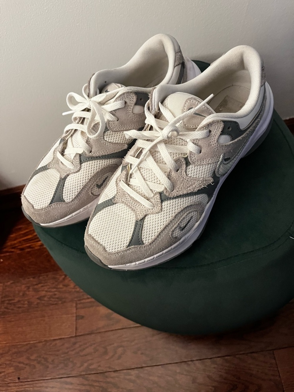Nike White and Light Gray Low-Top Sneakers